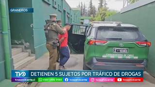 En Graneros, detienen a cinco sujetos por infracción a la Ley de drogas y ordenes de aprehensión