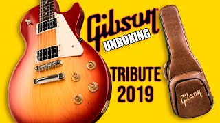 Video thumbnail for Unboxing Gibson Les Paul Tribute Satin Iced Tea 2019 by Dean Wingerter