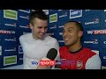 Theo Walcott & Carl Jenkinson after Arsenal came from 4-0 down to beat Reading 7-5