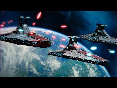 Venator Star Destroyer Taskforce Arrive at Kashyyyk | Star Wars Blender Animation