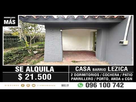 Video de YouTube - Casa Alquiler Cochera Lezica Montevideo iMas.uy LM *