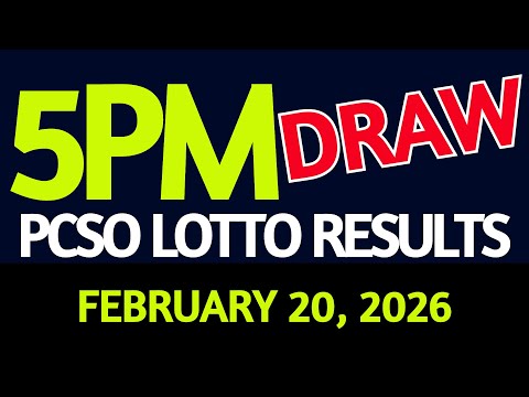 Lotto Result Today 5pm draw February 20, 2026 PCSO