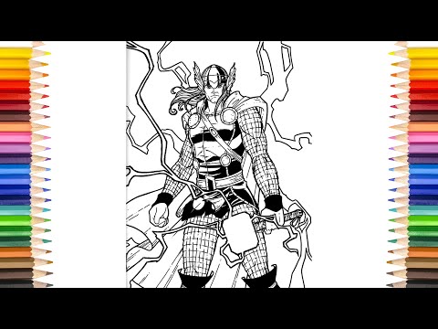 THOR The God of Thunder Coloring Pages | Thor Color Like Spider-Man Coloring Pages