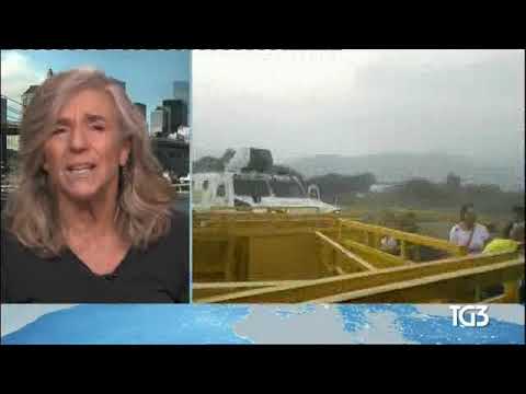 Venezuela nel caos TG3 23 febbraio 2019 inizio della guerriglia, scontri alla frontiera Colombia