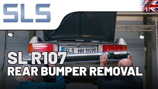 Mercedes R107: Demontaż amerykańskiego zderzaka tylnego