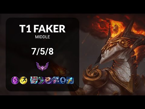 T1 Faker Aurelion Sol vs LeBlanc MIDDLE - KR  Patch 14.18