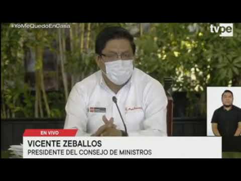 Presidente Vizcarra, Premier Zeballos y Ministra Alva, Tema PL 5095/2020-PE