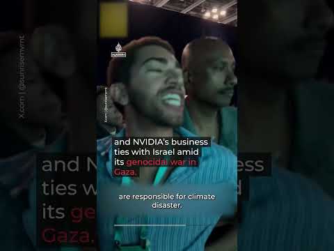 Student protesters disrupt NVIDIA AI climate panel | AJ #shorts