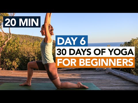 20 Min Beginner Yoga Routine (Day 6) 30 Days of Yoga For Beginners thumbnail