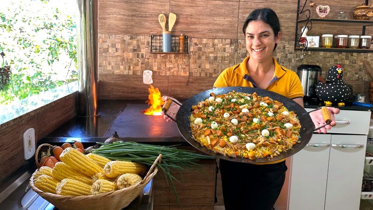 Fiz um arroz de carreteiro diferenciado, perfeito para quem não pode comer carne vermelha