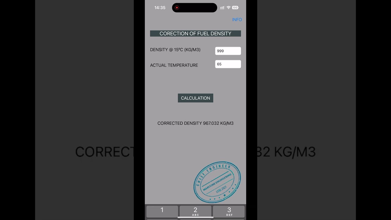 Temperature fuel density correction.