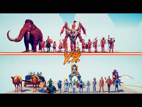 MEGA TRIBAL TEAM vs MEGA EGYPT TEAM - Totally Accurate Battle Simulator | TABS