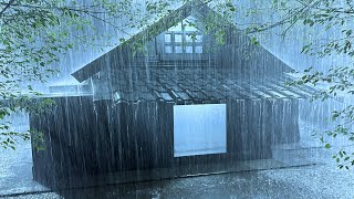 Quality Sleep in 3 Minutes with Pouring Rain & Violent Thunder on the Rickety Tin Roof at Night