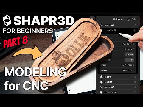 Shapr3D FOR BEGINNERS Part 8 - CAD CAM Tutorial for CNC