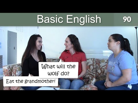 Lesson 90 Basic English with Jennifer  Little Red Riding Hood Present Future Verbs