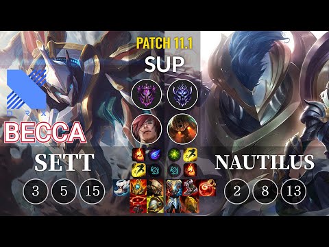 DRX Becca Sett vs Nautilus Sup - KR Patch 11.1