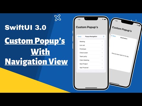 SwiftUI 3.0 Custom Popups With Navigation View - MVVM - Xcode 13 - SwiftUI Tutorials