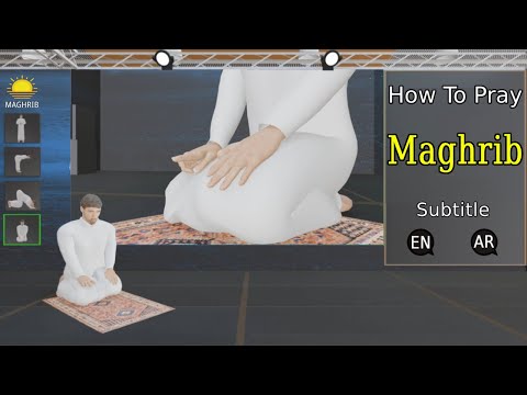 How to Pray Maghrib for Men step by step (beginners) - Subtitle