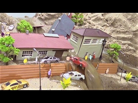 Realistic Town Model Destroy - Diorama Dam Breach