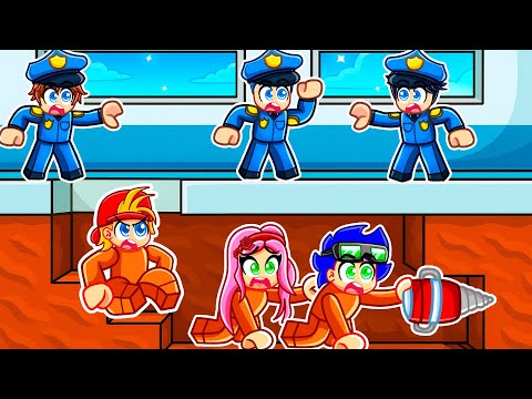 Cavé un AGUJERO GIGANTE para ESCAPAR DE PRISIÓN en Roblox!