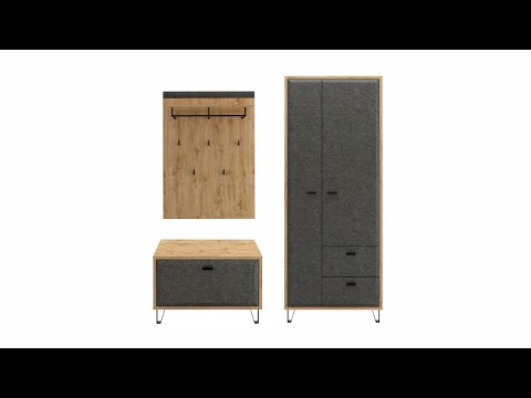 Миниатюра изображения товара Шкаф Black Red White Grace SZF2D2S (дуб наварра/графит)