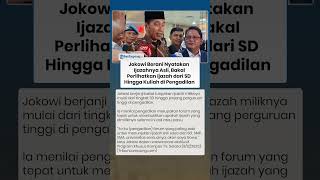 Jokowi Berani Nyatakan Ijazahnya Asli, Bakal Perlihatkan Ijazah dari SD hingga Kuliah di Pengadilan