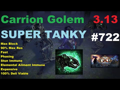 [Path of Exile 3.13] Carrion Golem ES CI Max Block Necro Scion Build Guide in 3.13 Ritual - 722