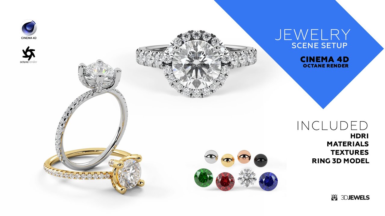 Cinema 4D with OctaneRender Scene Setups For Jewelry 3D Rendering 3D Model