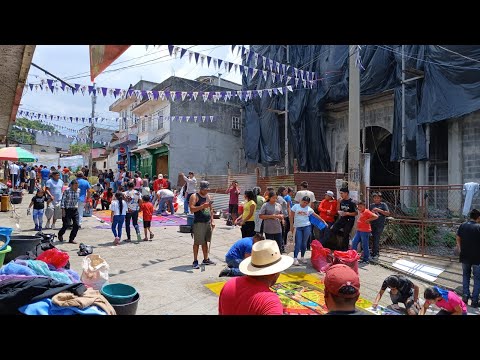 Elaboración de Alfombras en Pueblo Nuevo Suchitepequez, Guatemala 🇬🇹 