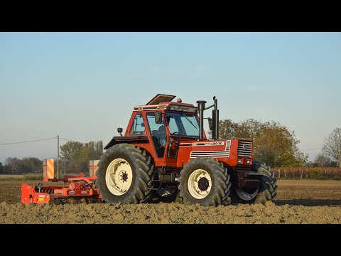 Fiatagri 180-90 Turbo DT e erpice Maschio Falco 4,6 m. [FHD]