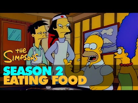 The SIMPSONS 4K - Season 02 - EATING FOOD COMPILATION