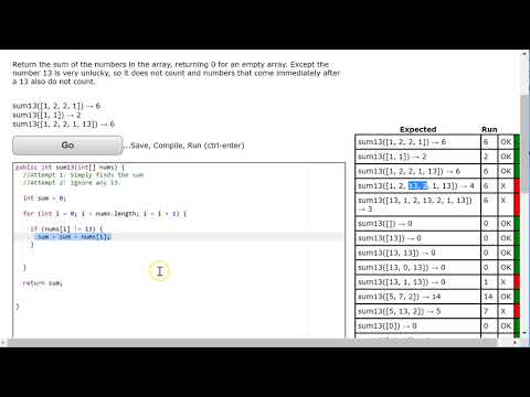 Coding Bat Array2 Sum13