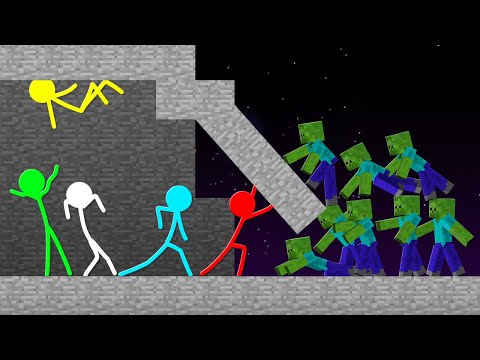Sticktoon - Stickman VS Minecraft: Zombie Secret Room - AVM Shorts Animation