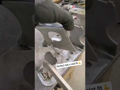 Satisfying tab and slot assembly using SendCutSend metal 👏 #fabrication #metalwork #metal