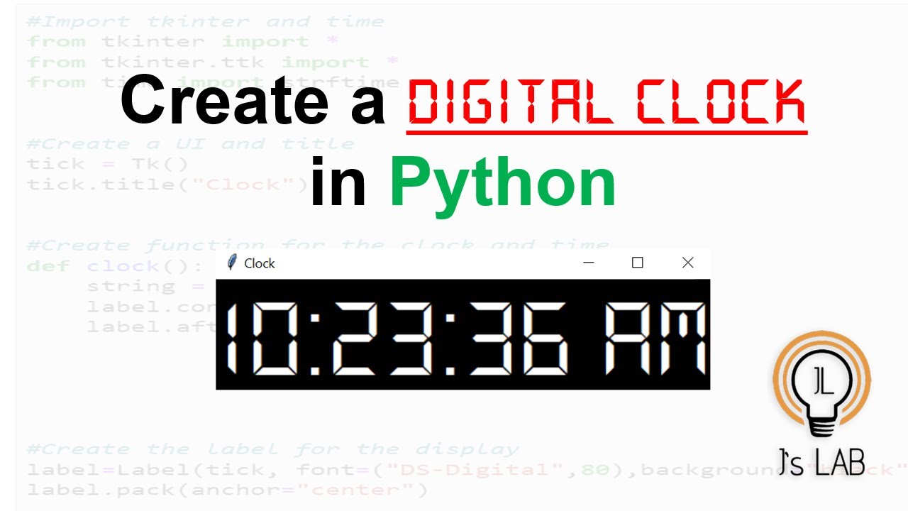 Create a Digital Clock Using Python | tkinter | time | Clock