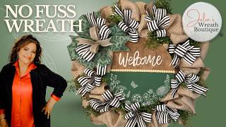No Fuss Wreath Tutorial: Easy Burlap Base & Custom Sign DIY 🌸✨