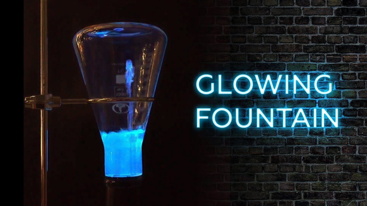 How to make a glowing fountain using luminol and hydrogen peroxide