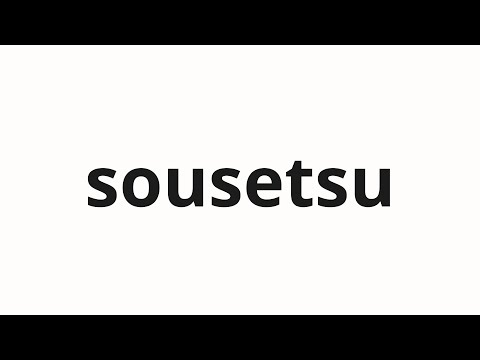 How to pronounce sousetsu | 総説 (Overview in Japanese)