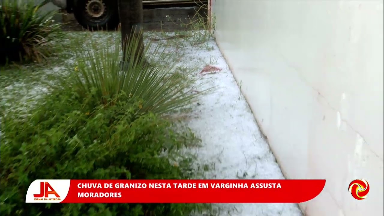 Forte chuva de granizo atingiu Varginha nesta tarde