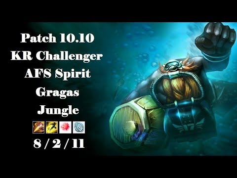 AFS Spirit - Gragas Jungle vs Ekko - KR Challenger 806 LP - Patch 10.10