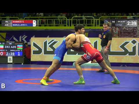 1/4 GR - 55 kg: S. KHAMESI (IRI) v. I. NURULLAYEV (AZE)