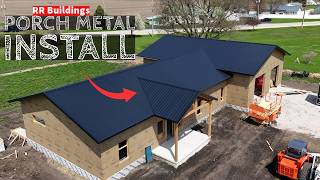 Porch Metal Roof Install with Valley Details: Modest House 19