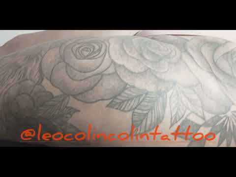 Tatuagem de Rosas Whip Shading cicatrizada Leo Colin Colin Tattoo