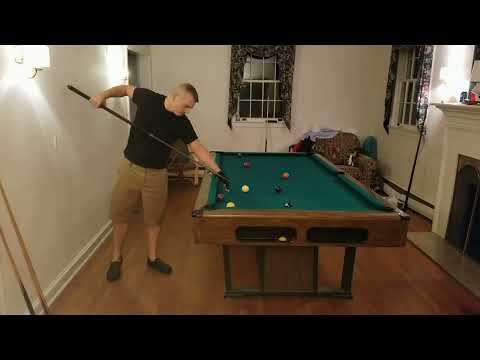 Carom draw shot to make the 9 ball