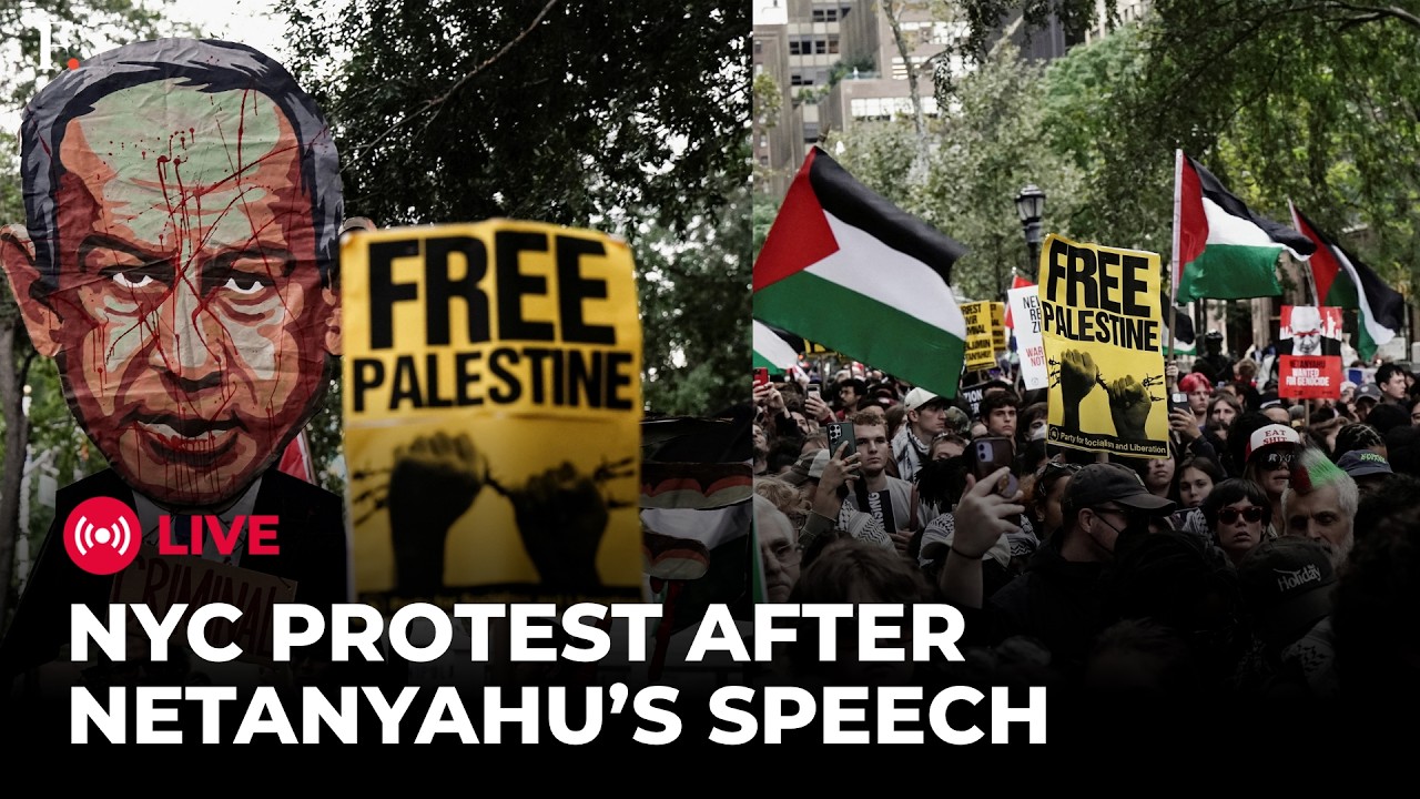 LIVE: Protesters Flood New York Streets After Netanyahu Targets Mamdani at UNGA