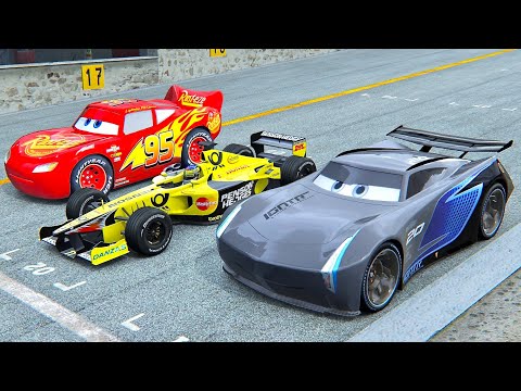 Lightning McQueen vs Jordan F1 2001 vs Jackson Storm at Top Gear Track