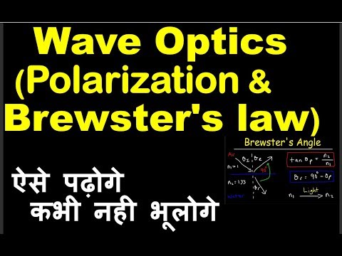 Wave Optics||Polarization and Brewster's law|| By CRACK MEDICO Video