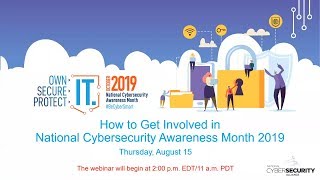 Webinar: How to Get Involved in National Cybersecurity Awareness Month