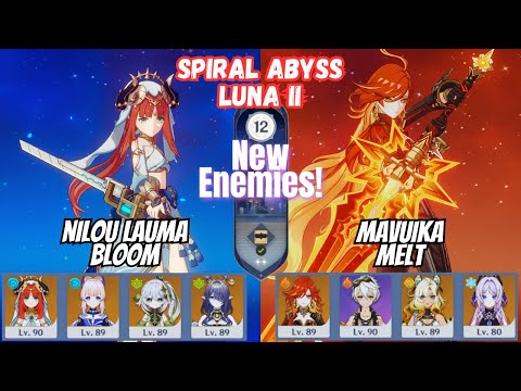New Abyss! C0 Nilou Bloom / C0 Mavuika Melt Floor 12 Spiral Abyss Luna II Genshin Impact [原神]