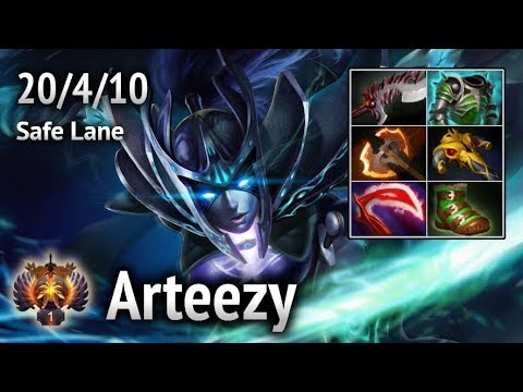 Arteezy  (Phantom Assassin) vs Limmp (Drow Ranger) and CCnC (Morphling). Full game
